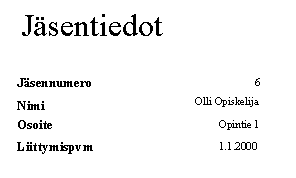 J�sentietoraportti