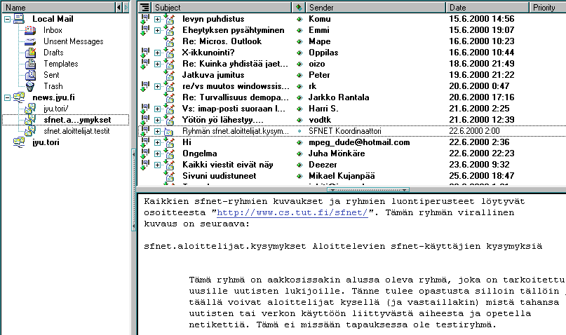 sfnet.aloittelijat.kysymykset-ryhm�n kuvaus