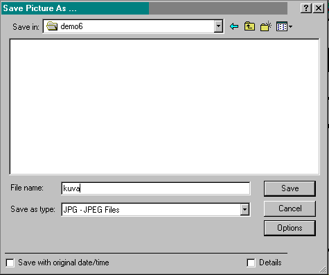 Irfanviewin Save As -dialogi