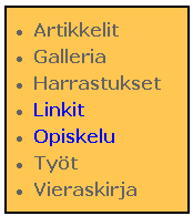 Esimerkki navigointipalkin ulkoasusta Esimerkki navigointipalkin ulkoasusta