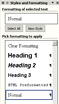 Styles and Formatting