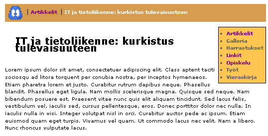 Esimerkki nanonanon sivun ulkoasusta Esimerkki nanonanon sivun ulkoasusta
