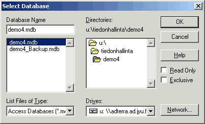 Valitse demo4.mdb