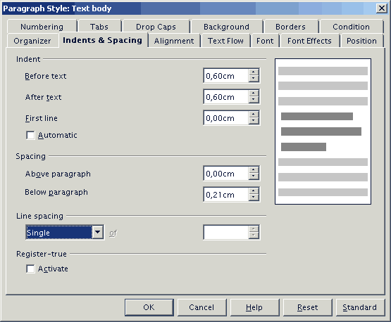 Indents & Spacing -v�lilehti