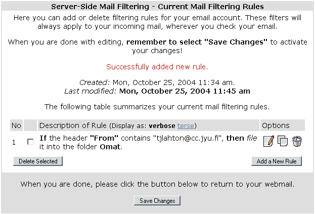 Save changes
