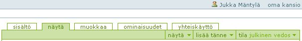 Plone-sis�ll�nhallintaj�rjestelm�n perusnavigointivaihtoehdot (suomi)