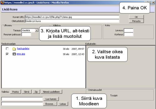 Kuvan lis��minen Moodle-j�rjestelm��n