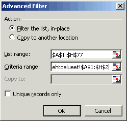 Advanced filter Advanced filter