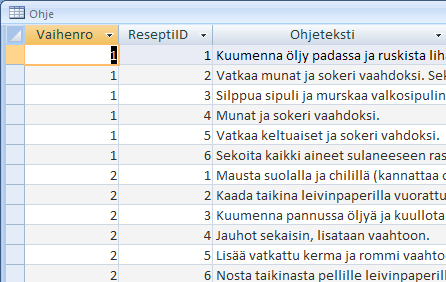 Tietojen syöttäminen ilman hakutaulua Tietojen syöttäminen ilman hakutaulua