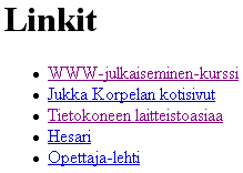 Linkkien värit Linkkien värit