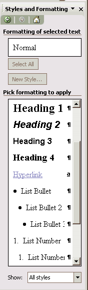 Styles and Formatting