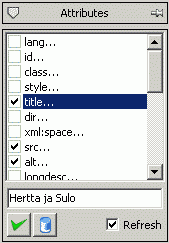 Title-attribuutin valinta Amayan ty�kalupalkista