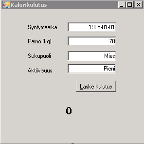 Mallikuva kalorilaskimesta