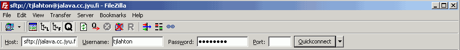 sftp-yhteyden avaaminen filezillalla
