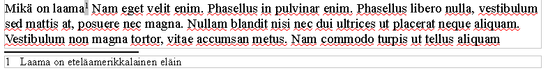 Miltä alaviite näyttää