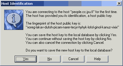 Hyväksy host identification