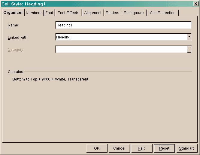 Open Office 1.1:n Writerin Style -dialogi