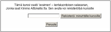 Kurssille rekisteröinti