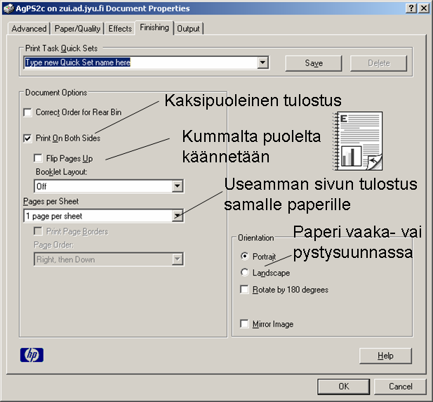 Tulostinasetukset